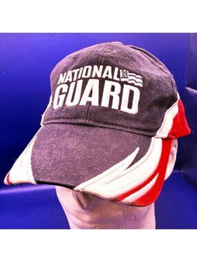 National Guard Adjustable Hat Red White Navy Blue Patriotic Baseball Cap USA